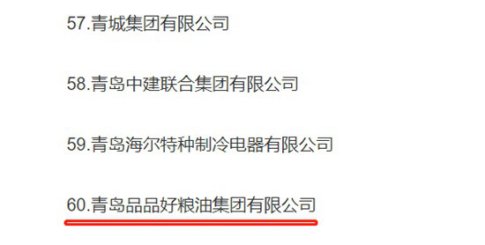青島民企百強榜單出爐 青島品品好糧油集團連年登榜