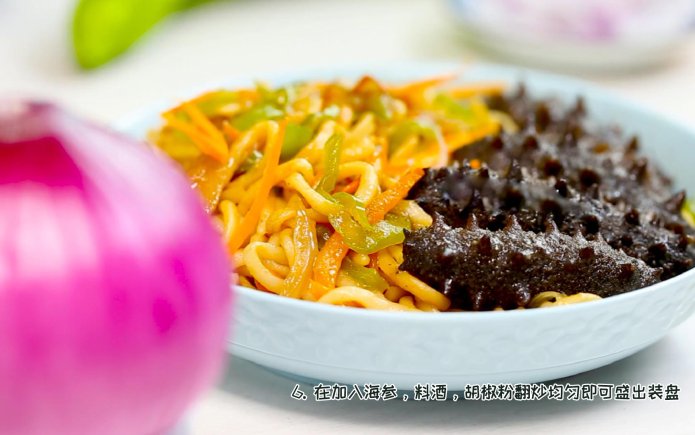 品品好糧油面條做法大全之海參撈面