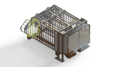得八兄弟公司設(shè)計(jì)制造的自由進(jìn)出式妊娠欄，使母豬能夠在開(kāi)放式妊娠欄內(nèi)自由進(jìn)出采食，不受干擾。