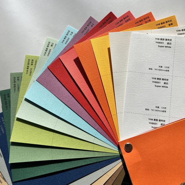 Canvas texture embossed paper