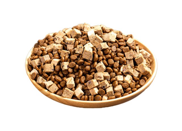 mixed puffed grain and freeze-dried formula