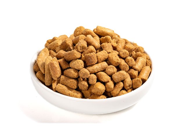 cylinder-shaped freeze-dried chicken treat