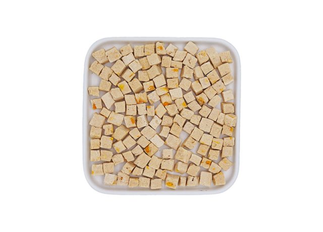 Healthy pumpkin and chicken dices for pets