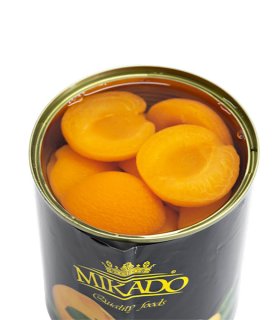 golden apricot in syrup for gourmet recipes