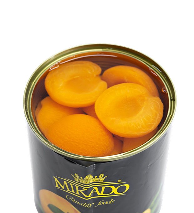 golden apricot in syrup for gourmet recipes