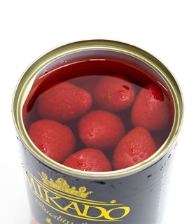 strawberry canned fruit with customized private label design