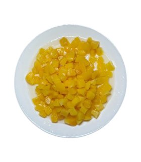 bright yellow canned peach with rich aroma