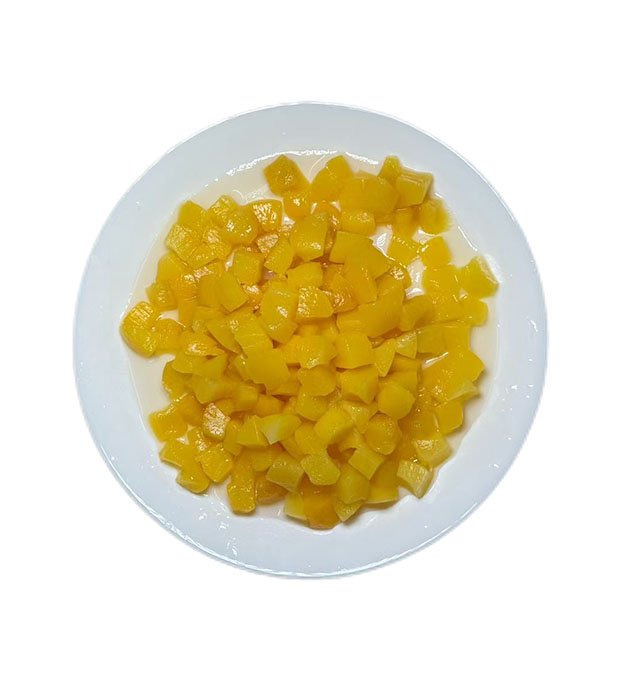 bright yellow canned peach with rich aroma