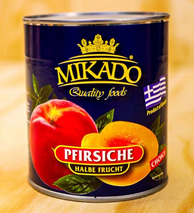 canned yellow peach halves