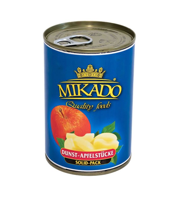 canned solid pack apple in tin