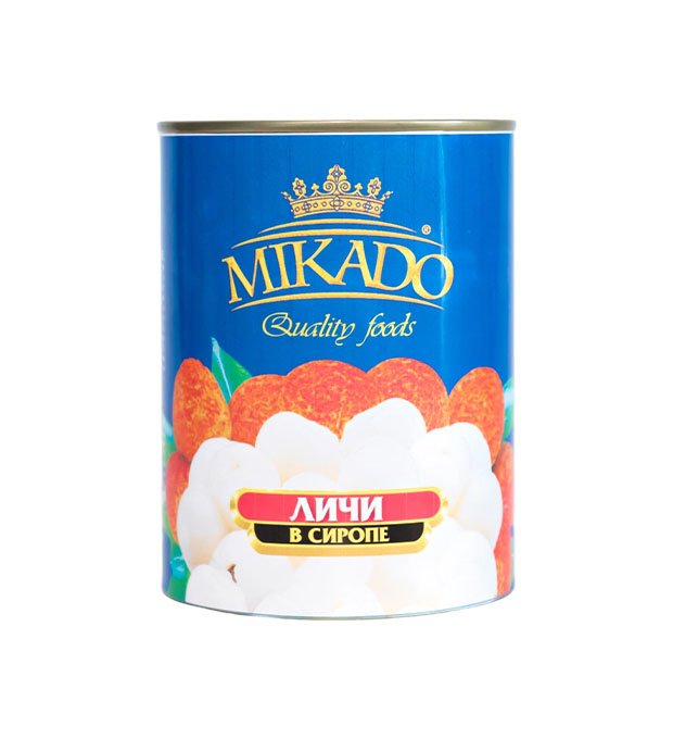 canned white lychee in tin