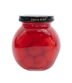 red maraschino cherries in syrup