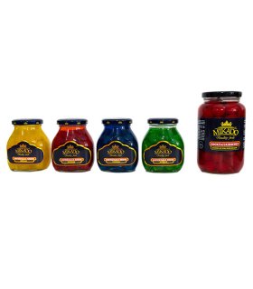 colorful maraschino cherries in jars