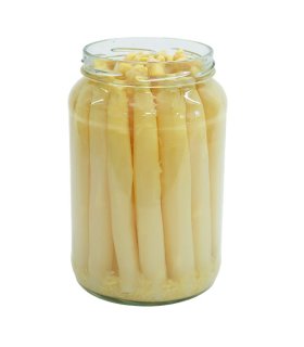 large jar canned white asparagus spears
