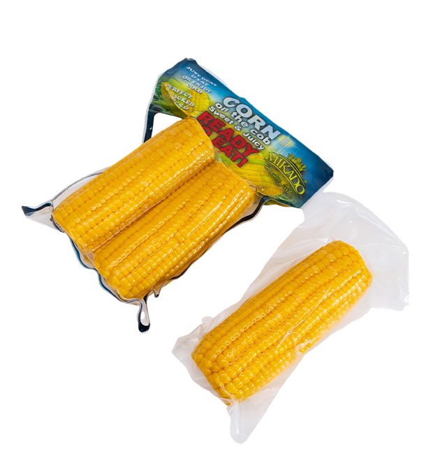 vacuum packed sweet corn cob in pouch pack