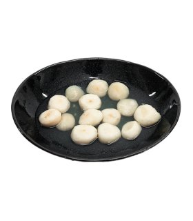 light brine canned water chestnut close up