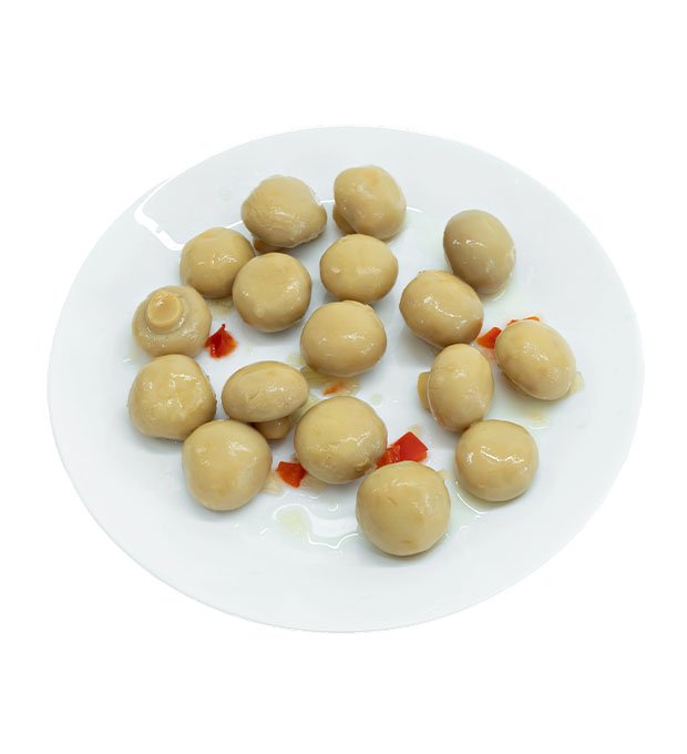 private label mushroom cocktail in vinegar