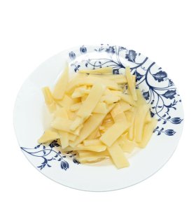 canned bamboo shoot strips for export 　