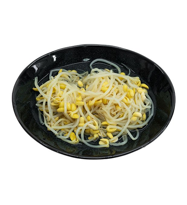 soybean sprout in brine close up view