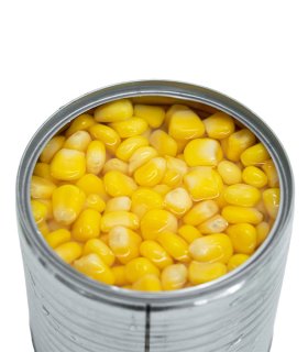 Mikado brand canned sweet corn product display