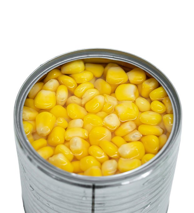 Mikado brand canned sweet corn product display