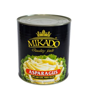Canned white asparagus tips & cuts in 3100ml tins