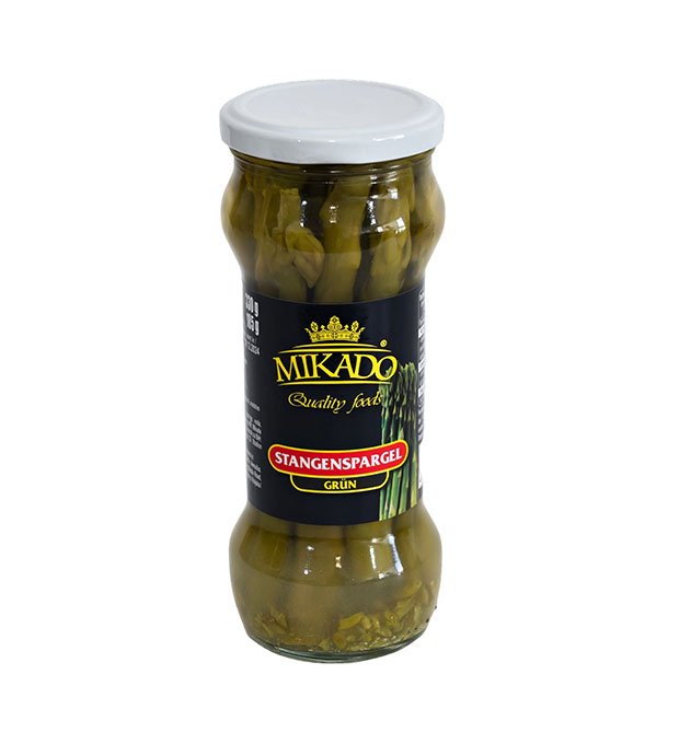 canned green asparagus spears in brine