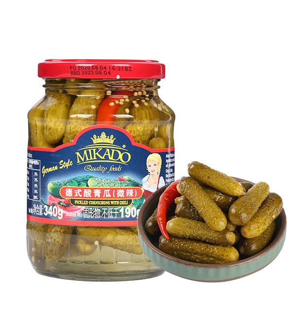 sweet and sour pickled gherkins