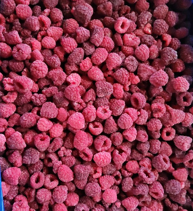 Frozen raspberries