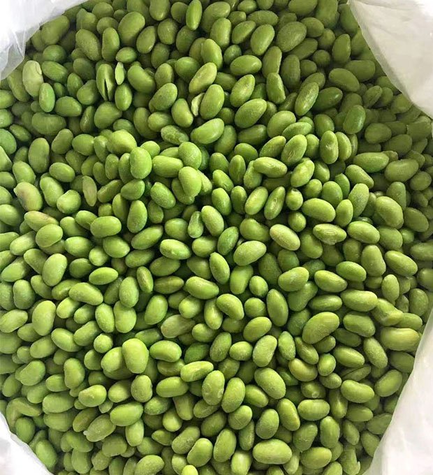frozen edamame before packaging