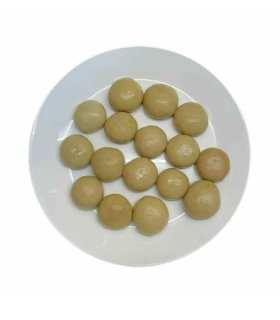 mushroom wholes in light brine jar