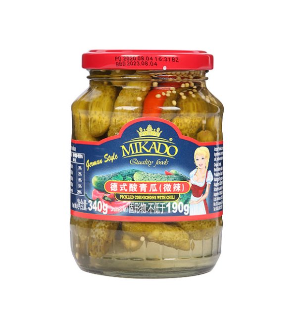 340g德式酸青瓜罐头（微辣）