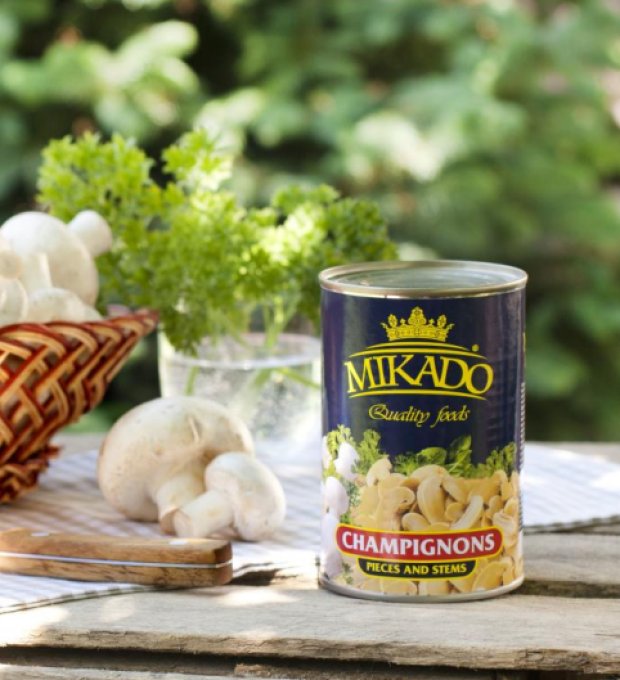 mushroom pieces and stems in brine