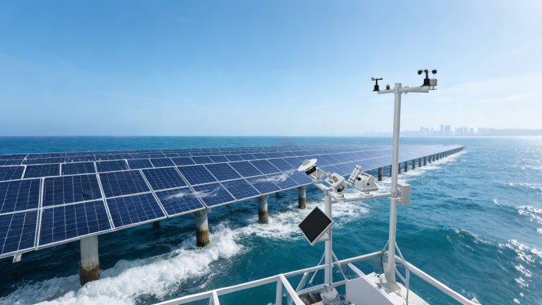 智测云联光伏气象站为青岛海上光伏项目计算光照发电率